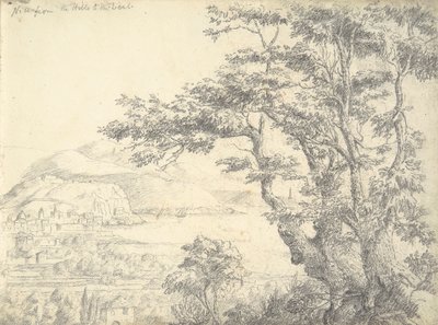 (recto) Ansicht von Nizza von den Hügeln im Westen von William Brockedon