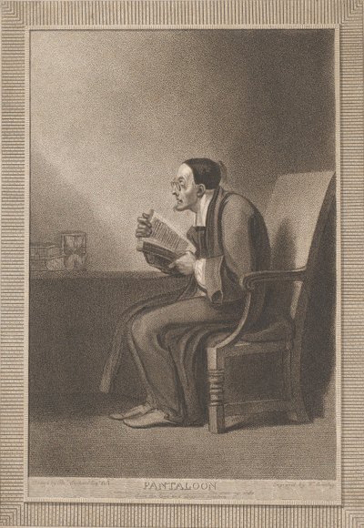 Pantaloon: Das sechste Alter wechselt in den mageren und pantoffeltragenden Pantaloon, Shakespeare, Wie Y..., 1799 von William Bromley