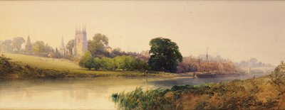 Ein Sommerabend am Avon in Evesham, um 1870-80 von William Callow