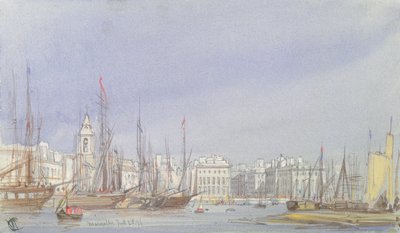 Marseille, Schiffe im inneren Hafen, 28. Juli 1836 von William Callow