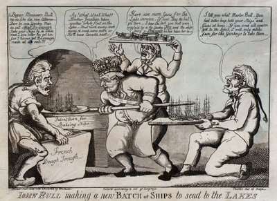 John Bull macht eine neue Charge Schiffe, um sie zu den Seen zu schicken von William Charles