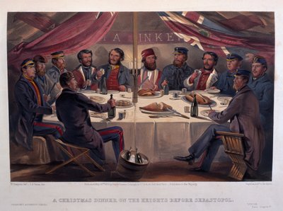 Ein Weihnachtsessen auf den Höhen vor Sewastopol, graviert von J.A. Vinter, aus 