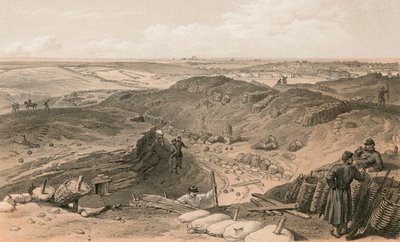 Graben des Malakoff, Batterie Gervais und Rückseite des Redan von William Crimea Simpson