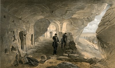 Ausgegrabene Kirche in den Höhlen von Inkermann, Blick nach Westen von William Crimea Simpson