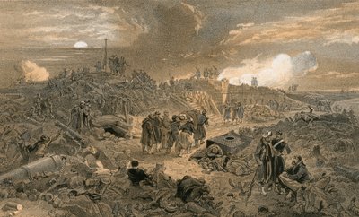 Innenansicht des Malakoff mit den Überresten des Rundturms von William Crimea Simpson
