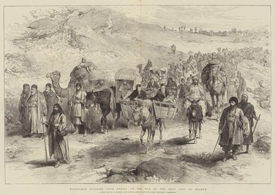 Muslimische Pilger aus Persien auf dem Weg zur heiligen Stadt Meshed von William Crimea Simpson