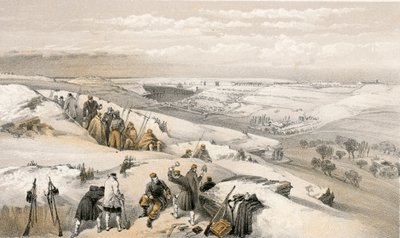 Sebastopol von der 26-Kanonen-Batterie am äußersten rechten Flügel des französischen Angriffs von William Crimea Simpson