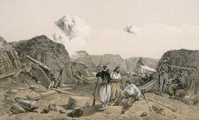 Skizze im Inneren des Mamelon Vert, Blick nach Süden von William Crimea Simpson