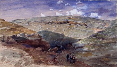 Das Tal des Todesschattens, Höhlen an der Woronzoff-Straße, 1854 von William Crimea Simpson