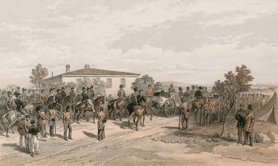 Der Trauerzug von Lord Raglan verlässt das Hauptquartier von William Crimea Simpson