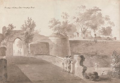 Brücke und Patna-Tor und Monghyr-Festung von William Daniell