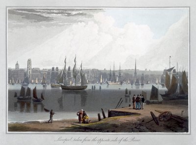 Liverpool, von der gegenüberliegenden Seite des Flusses, 1815 von William Daniell