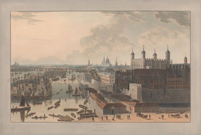 Tafel II: London, der Pool und der Turm (aus William Daniells Sechs Ansichten von London; Themse-Seite) von William Daniell