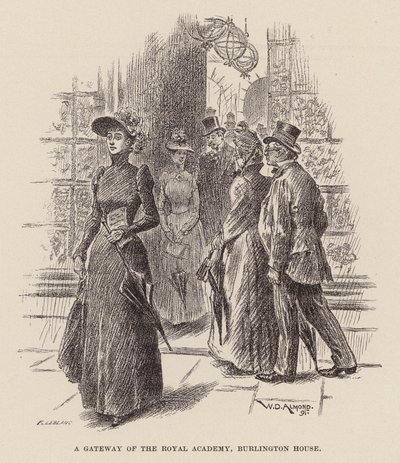Ein Tor der Royal Academy, Burlington House (Gravur) von William Douglas Almond