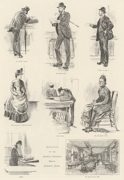 Skizzen im General Register Office, Somerset House von William Douglas Almond