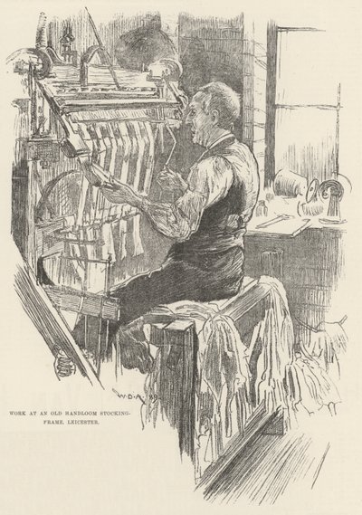 Arbeit an einem alten Handwebstuhl, Leicester von William Douglas Almond