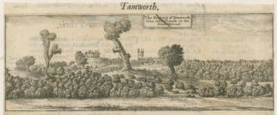 Tamworth - Panorama: Kupferstich, nd [17. Jahrhundert] von William Dugdale