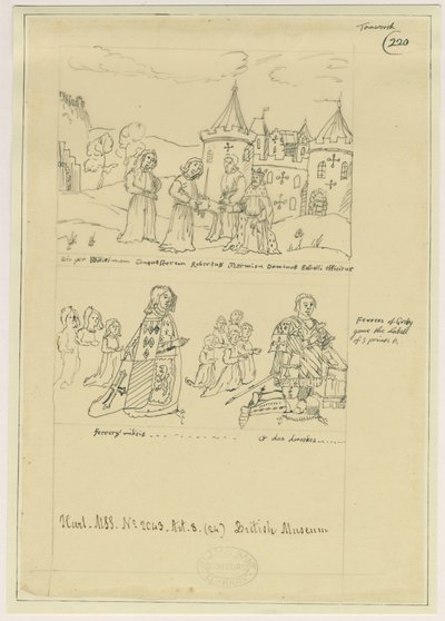 Tamworth Church - Fensterglas: Tuschzeichnung, nd [?17. Jh.] (Zeichnung) von William Dugdale