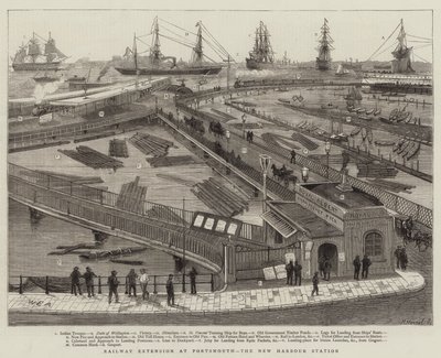Eisenbahnverlängerung in Portsmouth, der neue Hafenbahnhof von William Edward Atkins