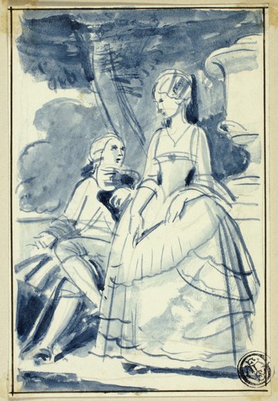 Mann und Frau in Kleidung des 18. Jahrhunderts von William Edward Frost