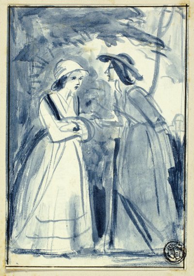 Zwei Frauen in Kleidung des späten 18. Jahrhunderts von William Edward Frost