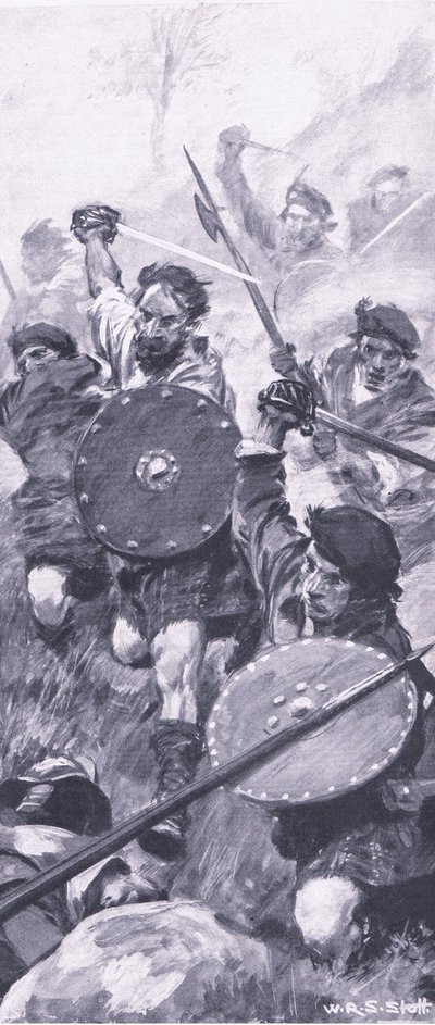 Die Highlander in der Schlacht von Killiecrankie, Illustration aus British Battles on Land and Sea, 1915 von William Edward Stott