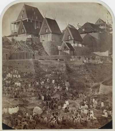 Ansicht von Antsahatsiroa, Madagaskar, 1862-65 von William Ellis