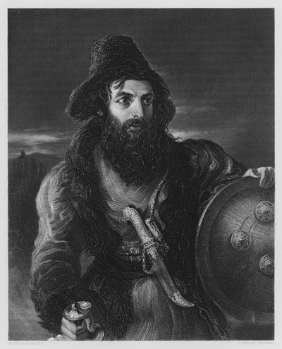 Ein persischer Krieger, aus dem Bild in der Vernon-Galerie (Gravur) von William Etty