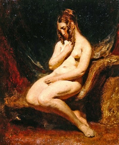 Weiblicher Akt von der Seite von William Etty