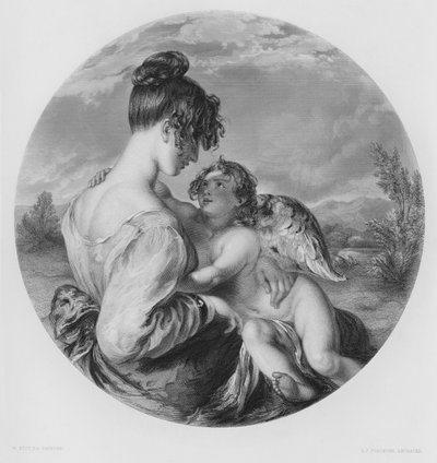 Der gefährliche Spielkamerad, aus dem Bild in der Vernon Gallery (Gravur) von William Etty