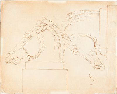 Das Pferd der Selene von den Elgin Marbles [recto] von William Etty