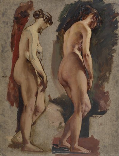 Zwei stehende weibliche Akte in voller Länge, nach rechts gewandt, 1815-45 von William Etty