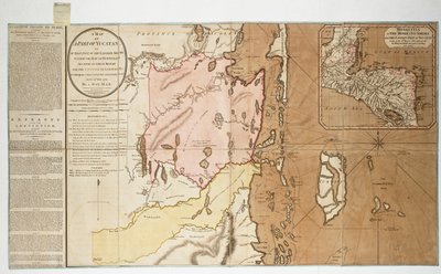Eine Karte eines Teils von Yucatan oder des Teils der Ostküste innerhalb der Bucht von Honduras, der Großbritannien zum Holzschneiden zugewiesen wurde, gemäß der am 14. Juli 1786 mit Spanien unterzeichneten Konvention. Von einem Bay Man. von William Faden