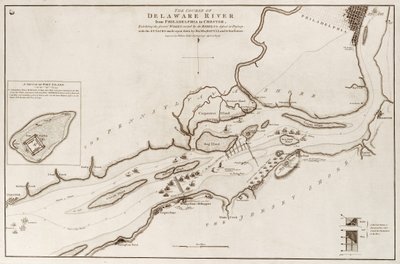 Der Verlauf des Delaware River von Philadelphia nach Chester, Nordamerika von William Faden