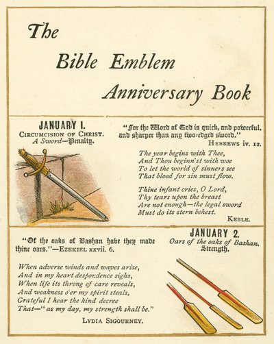 Seite aus dem Bibel-Emblem-Jubiläumsbuch von William Foster