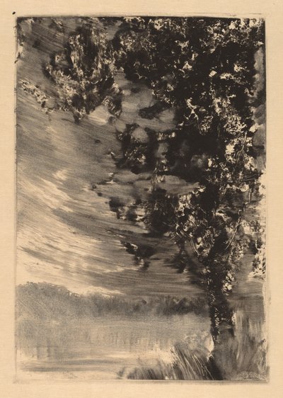 Mondlandschaft mit Baum rechts von William Fowler Hopson