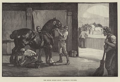 Die Shire Horse Show, letzte Handgriffe von William Frank Calderon