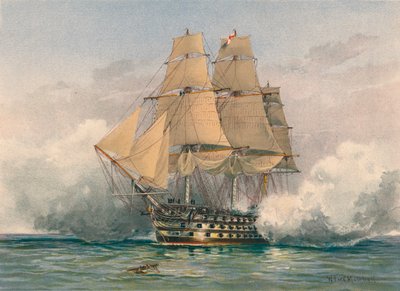 Die Victory, vom Stapel gelaufen 1765, spätes 19. - frühes 20. Jahrhundert von William Frederick Mitchell