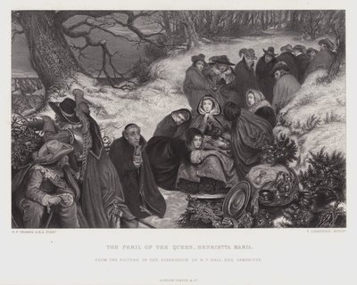 Die Gefahr der Königin Henrietta Maria (Gravur) von William Frederick Yeames