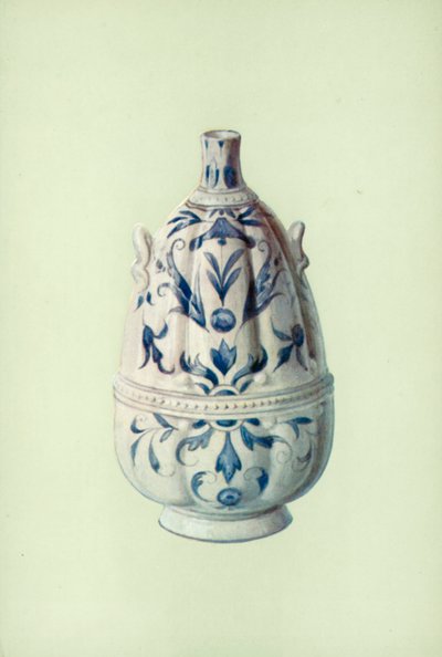Flasche, Medici-Porzellan, florentinisch (Farblithografie) von William Gibb