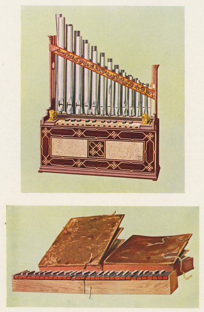 Musikinstrumente: Tragbare Orgel und Bibelregal von William Gibb