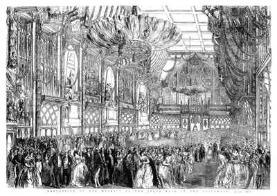 Prozession Ihrer Majestät zum Staatsball in der Guildhall, Stadt London, Juli 1851 von William Griggs