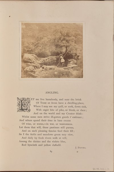 [Ein Junge mit Angelrute und Fischkorb, England] von William Grundy
