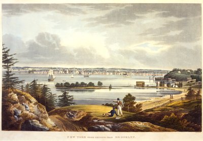 New York von den Höhen bei Brooklyn, graviert von John Hill von William Guy Wall