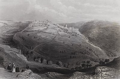 Berg Zion, Jerusalem, vom Hügel des bösen Rates von William H. Bartlett