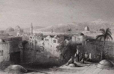 Teich von Hiskia, Jerusalem (Gravur) von William H. Bartlett