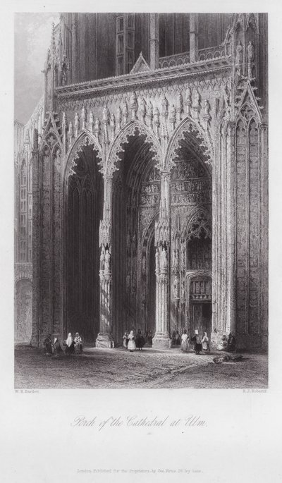 Vorhalle des Doms in Ulm (Gravur) von William H. Bartlett
