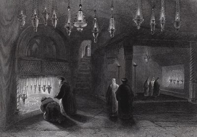 Schrein der Geburt Christi, Bethlehem (Gravur) von William H. Bartlett