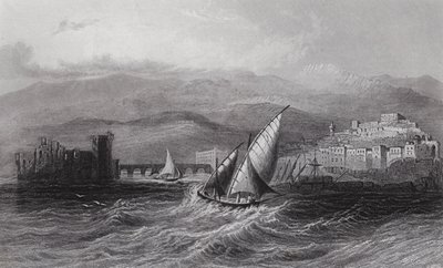 Sidon und der Libanon vom Meer aus (Gravur) von William H. Bartlett