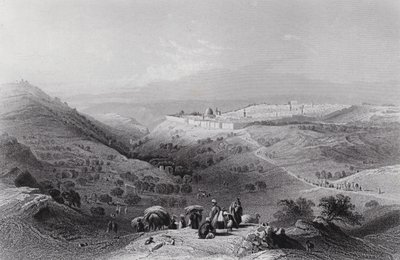 Der Ölberg und Jerusalem, vom Nordosten von William H. Bartlett
